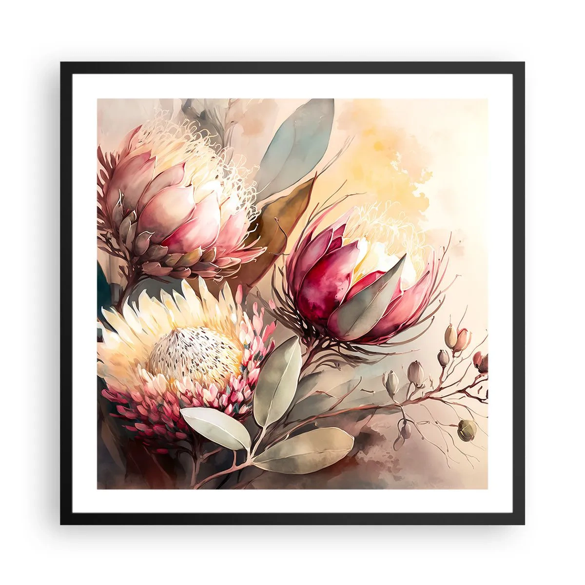 Poster in cornice nera - Di profilo e di fronte - 60x60 cm