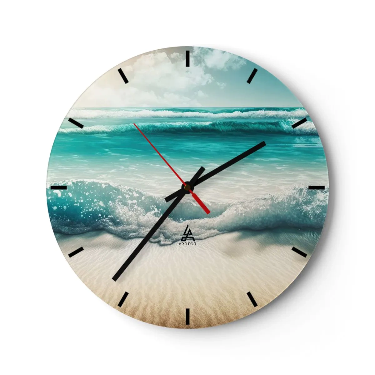 Orologio da parete - Orologio in Vetro - La calma dell'oceano - 40x40 cm