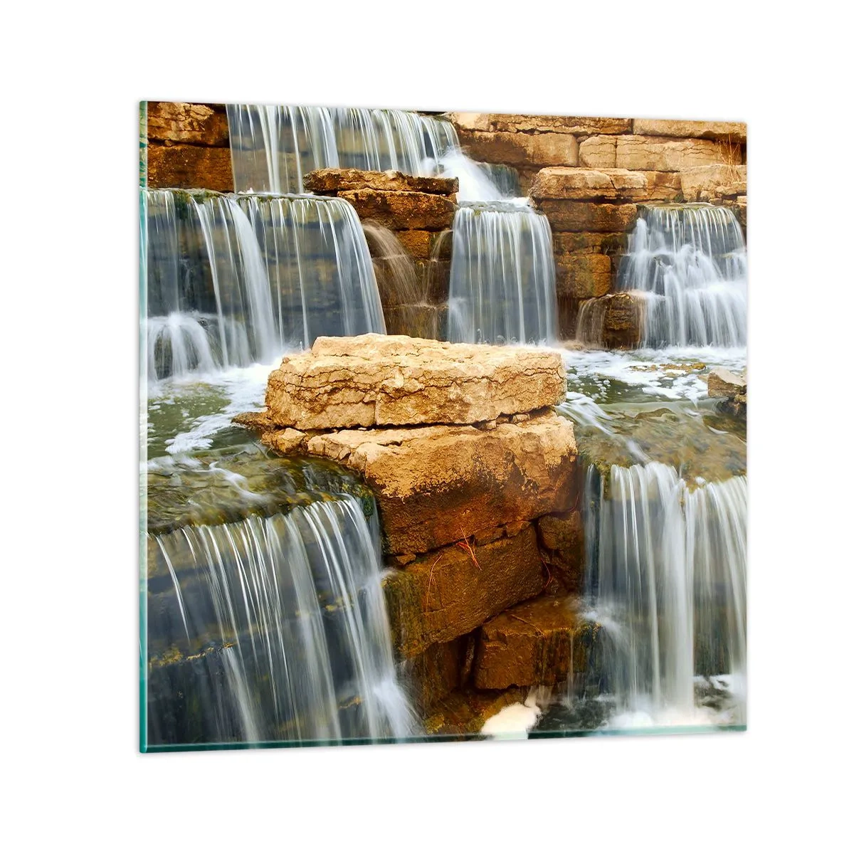 Quadro su vetro - La scala verso il cielo - 50x50 cm