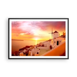 Poster in cornice nera - Sciogliersi nel bianco e nell'oro - 91x61 cm