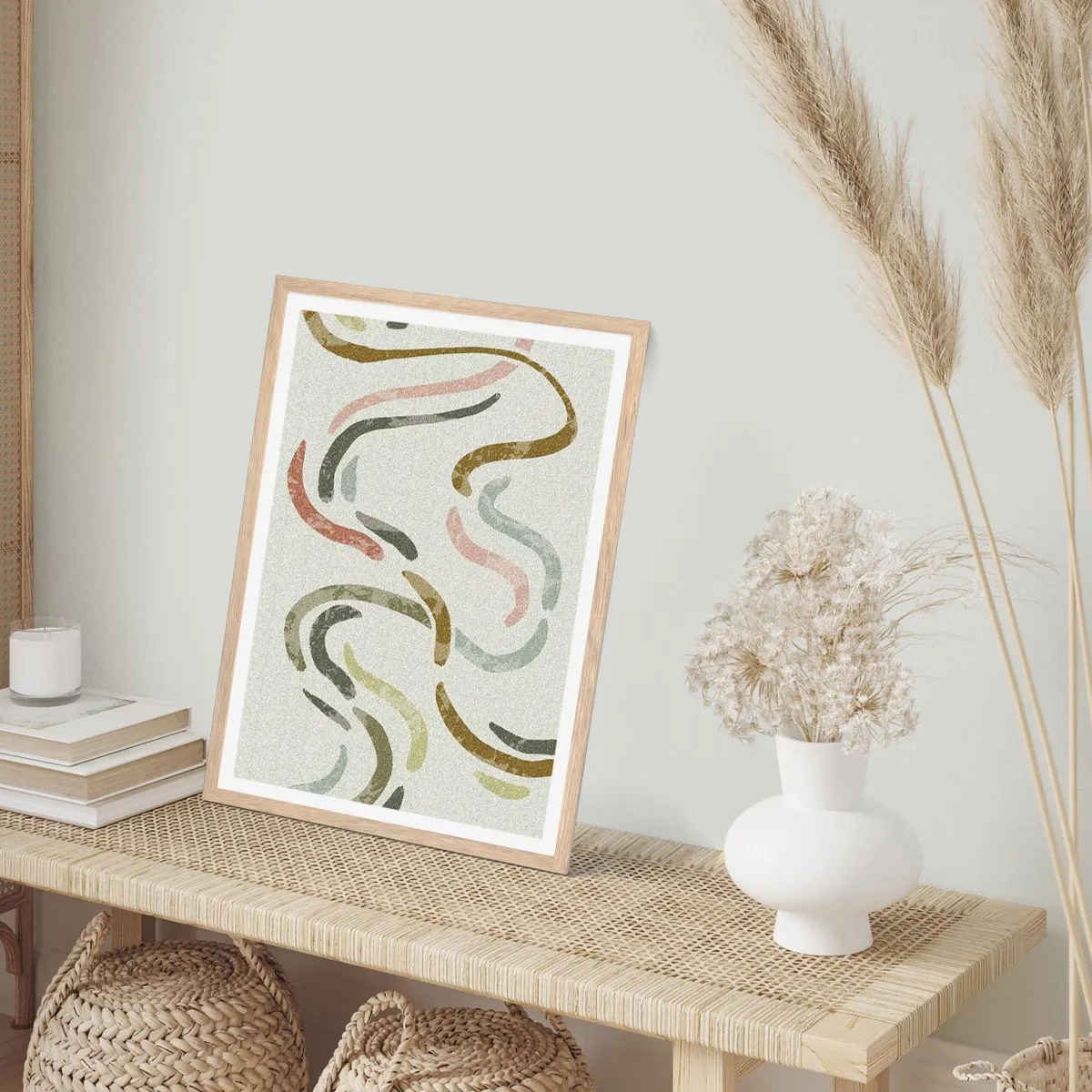 Poster in cornice rovere chiaro - La danza gioiosa dell'astrazione - 50x70 cm