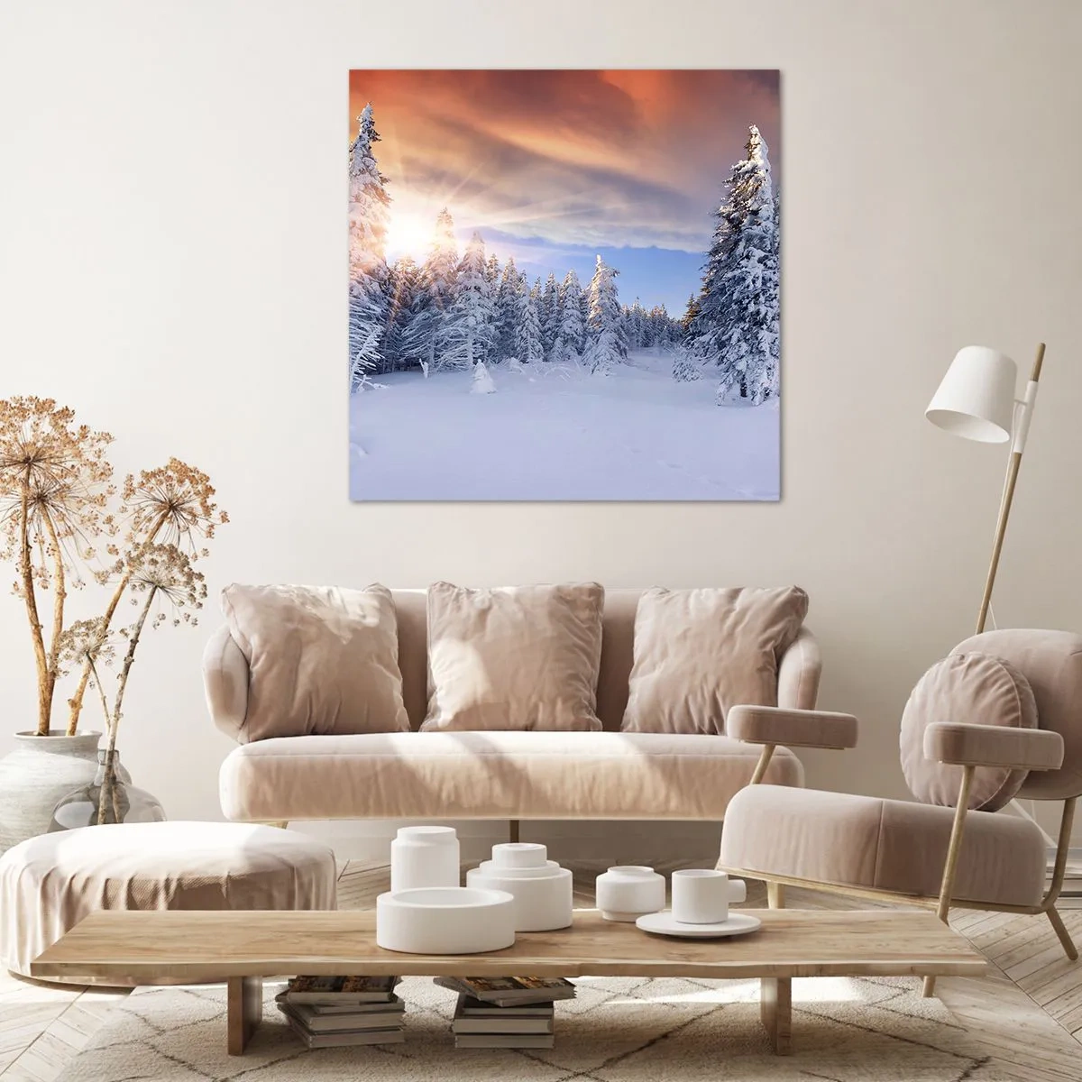 Quadro su tela - Stampe su Tela - Spettacolo innevato della natura - 60x60 cm
