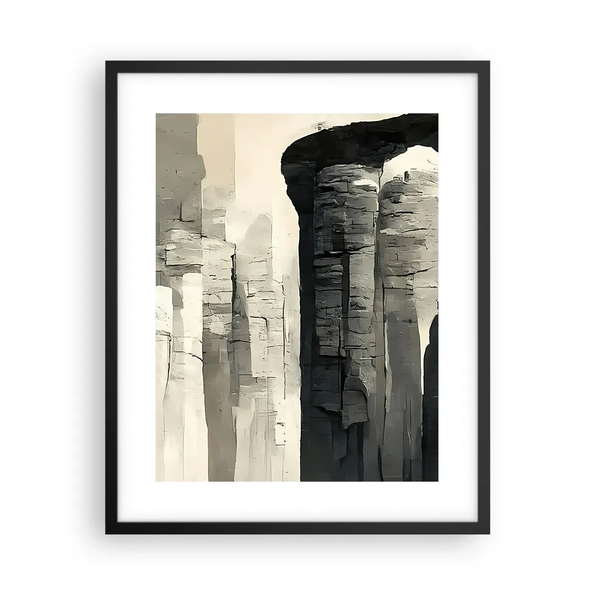 Poster in cornice nera - La maestà dell'antichità - 40x50 cm