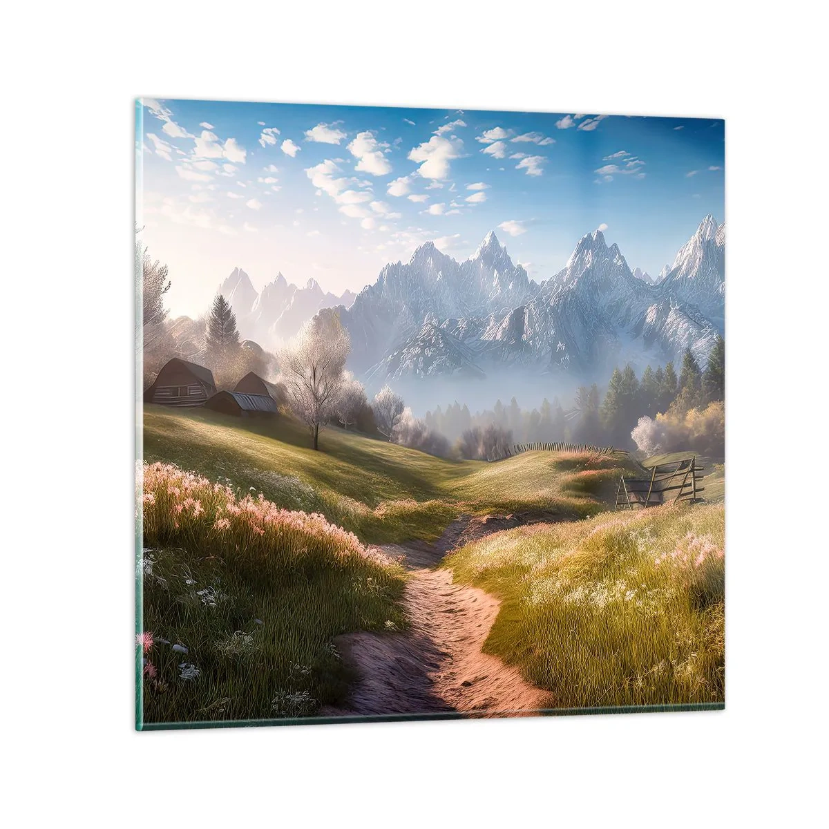 Quadro su vetro - Valle idilliaca - 70x70 cm