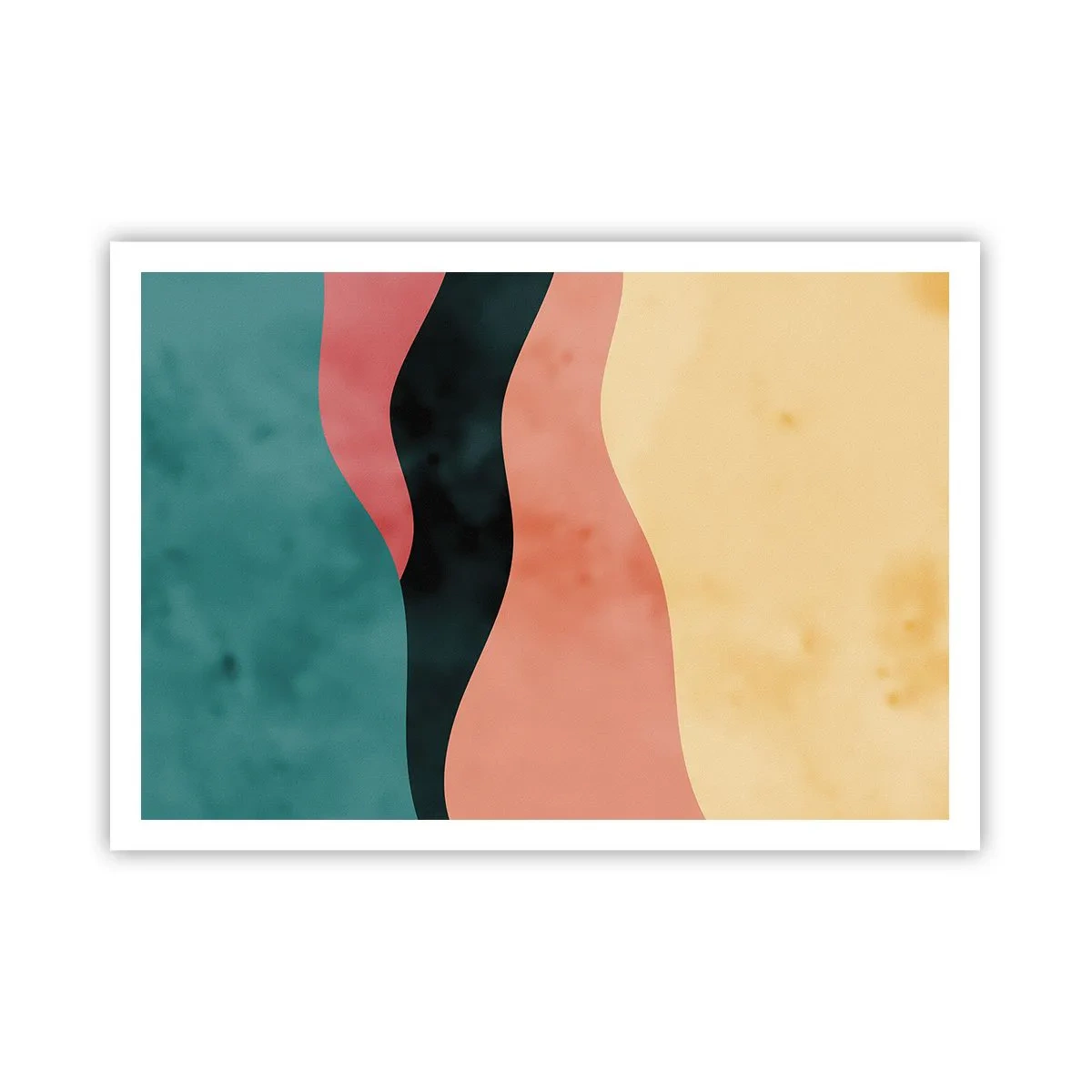 Poster - Onde astratte in colori pastello - 100x70cm - Difformità conforme - Decorazione murale moderna per soggiorno e camera da letto ARTTOR