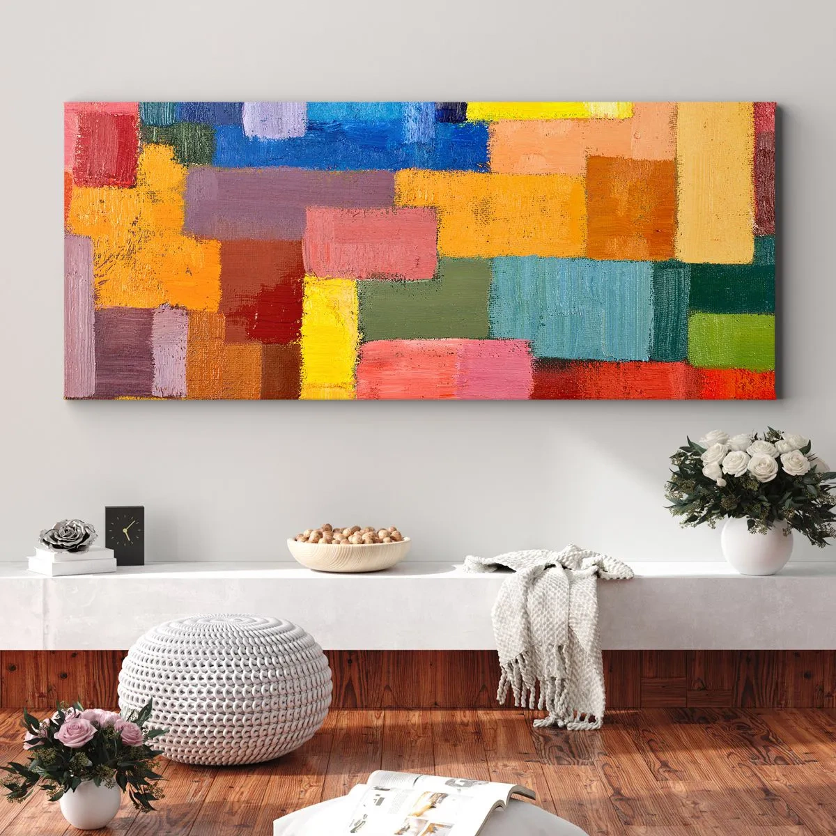 Quadro su tela - Stampe su Tela - Ognuno diverso, tutti colorati - 90x30 cm