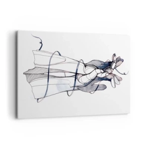 Quadro su tela - Stampe su Tela - Un disegno sottile di una mano con un fiore delicato - 120x80cm - Studio del tocco - Decorazione murale moderna per soggiorno e camera da letto ARTTOR