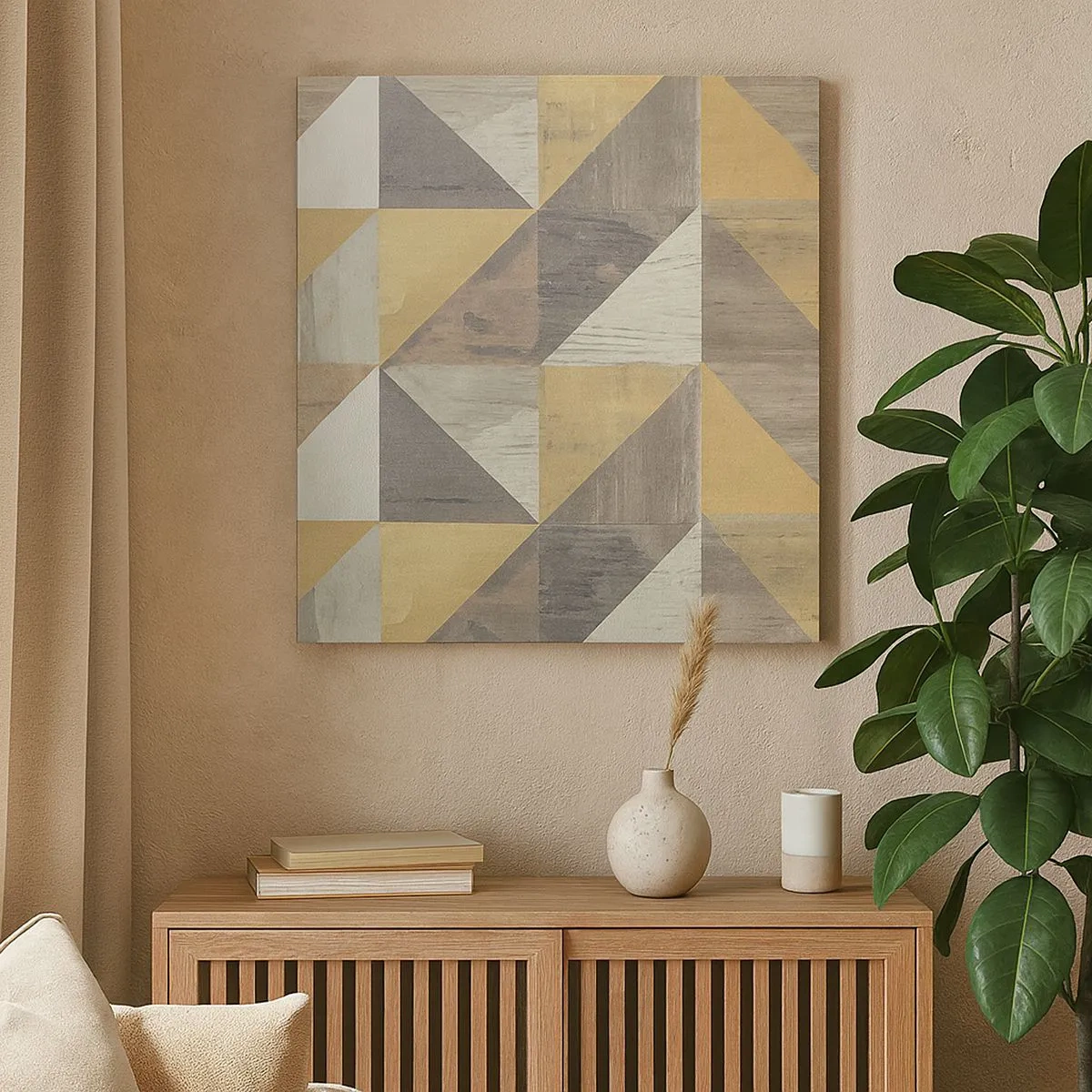 Quadro su tela - Stampe su Tela - Secondo i triangoli - 30x30 cm