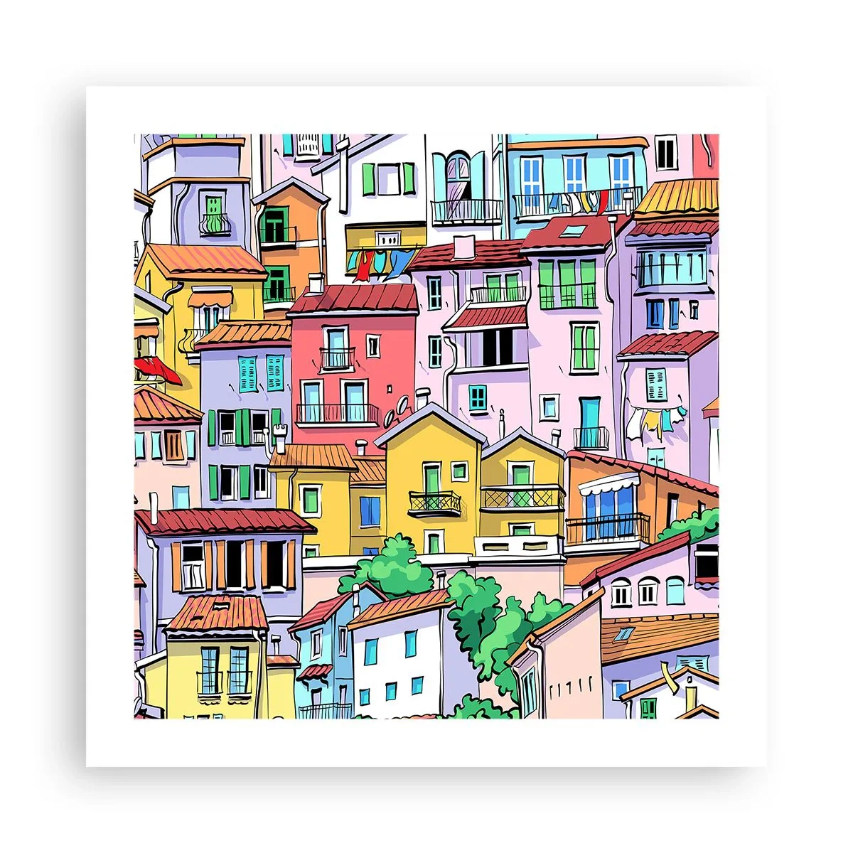 Poster - Città allegra - 50x50 cm