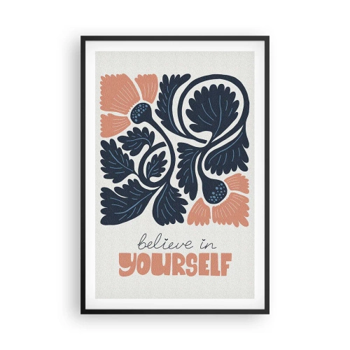 Poster in cornice nera - E qui fiorisci - 61x91 cm