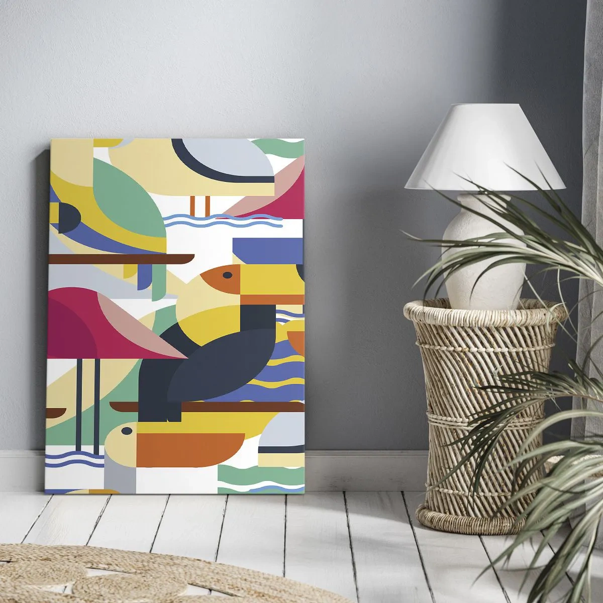 Quadro su tela - Stampe su Tela - La festa degli uccelli - 55x100 cm