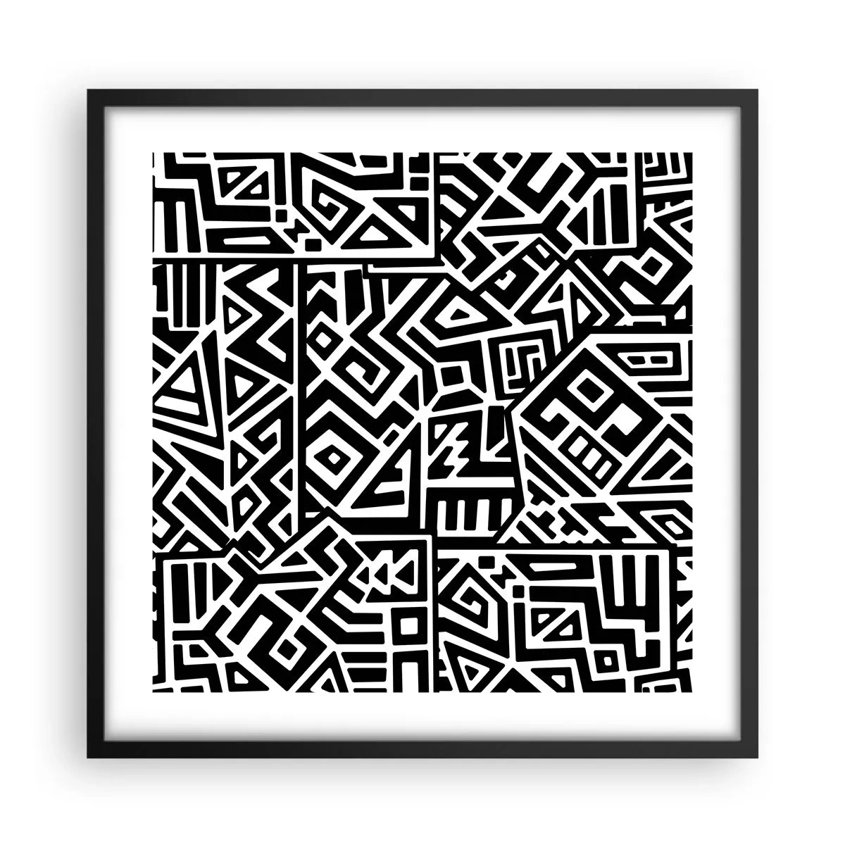 Poster in cornice nera - Composizione precolombiana - 50x50 cm