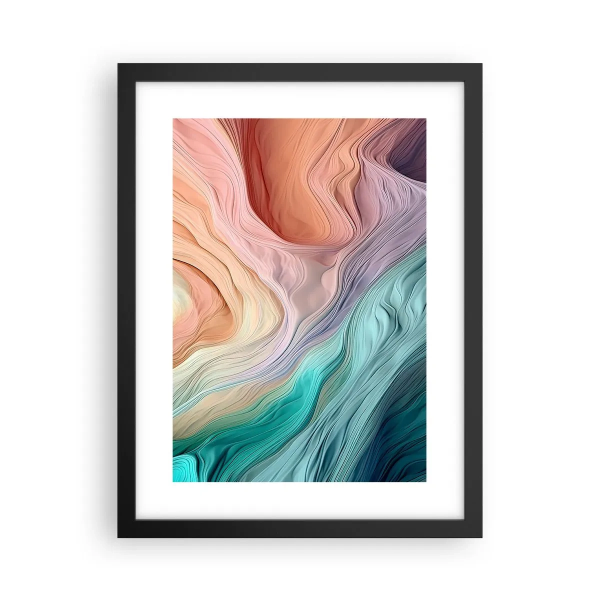 Poster in cornice nera - Onda arcobaleno - 30x40 cm