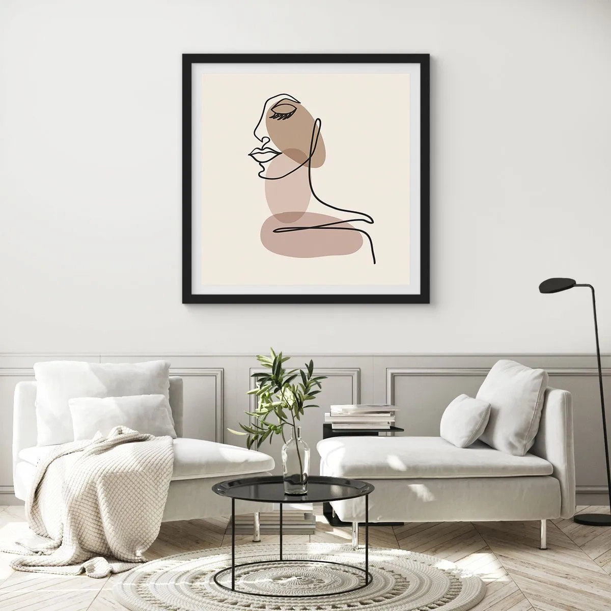 Poster in cornice nera - Ascoltando se stessa - 30x30 cm