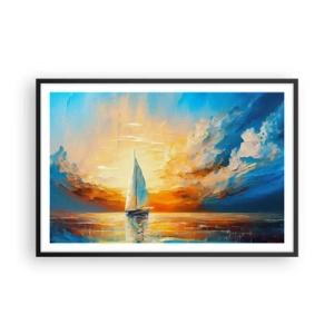 Poster in cornice nera - Navigando nell'oro - 91x61 cm