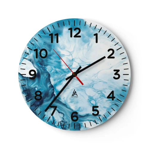 Orologio da parete - Orologio in Vetro - Concerto di blu - 30x30 cm