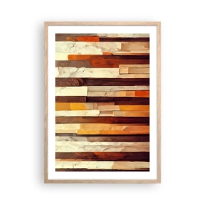 Poster in cornice rovere chiaro - L'inno dei legni boschivi - 50x70 cm