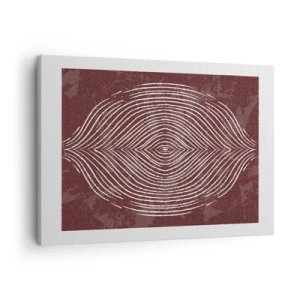 Quadro su tela - Stampe su Tela - Onde simmetriche in linee bianche su sfondo marrone - 70x50cm - Lo spazio parlante - Decorazione murale moderna per soggiorno e camera da letto ARTTOR