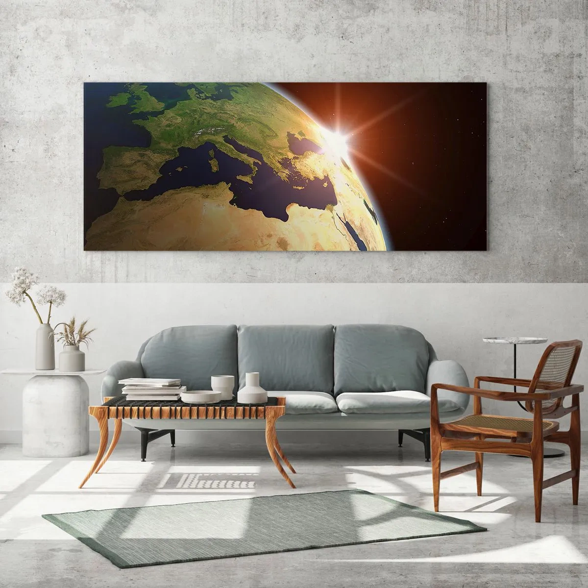 Quadro su vetro - Il sorgere del sole - 100x40 cm