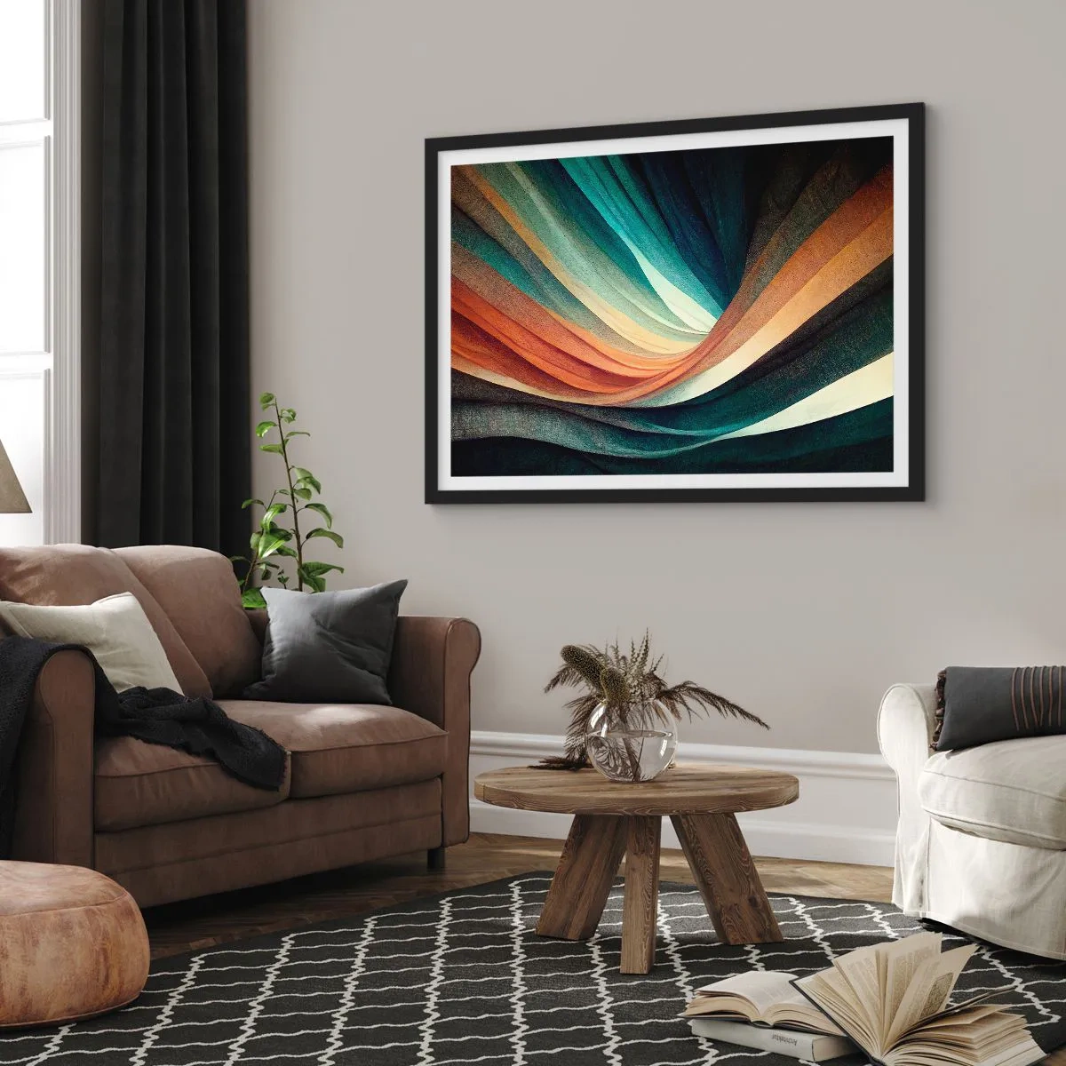 Poster in cornice nera - Intessuto di colore - 50x40 cm