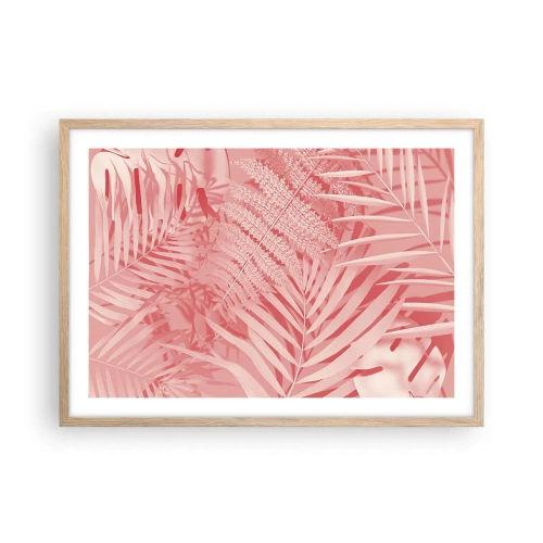 Poster in cornice rovere chiaro - Concetto rosa - 70x50 cm