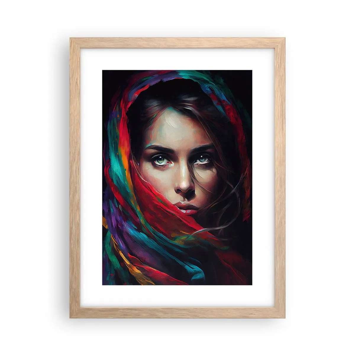 Poster in cornice rovere chiaro - Mistero dagli occhi verdi - 30x40 cm