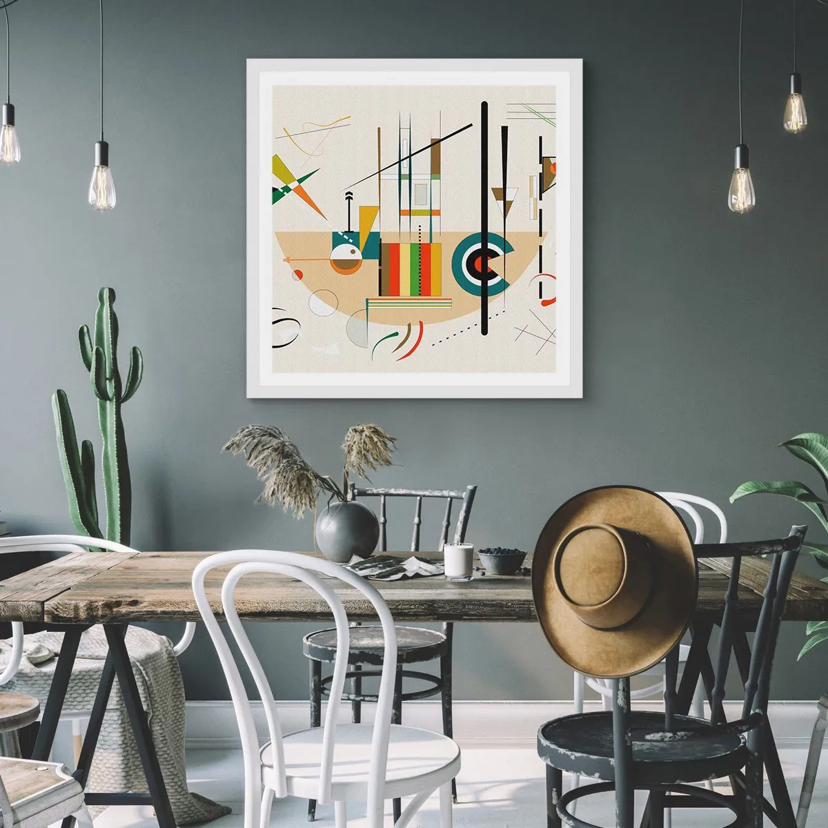 Poster in cornice bianca - E il mondo ride - 40x40 cm