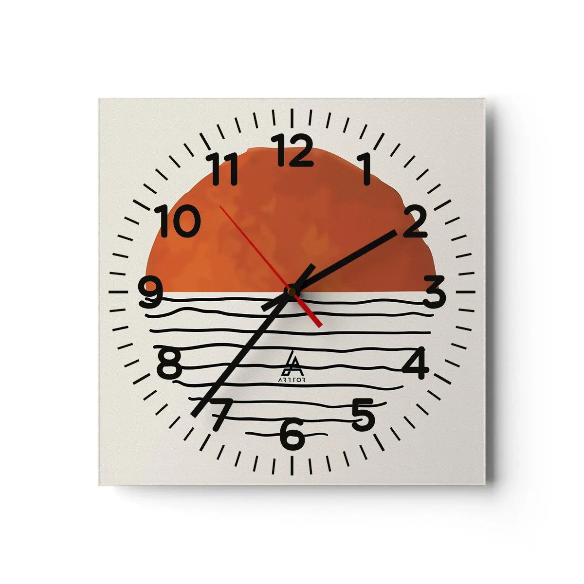 Orologio da parete - Orologio in Vetro - Atmosfera giapponese - 30x30 cm