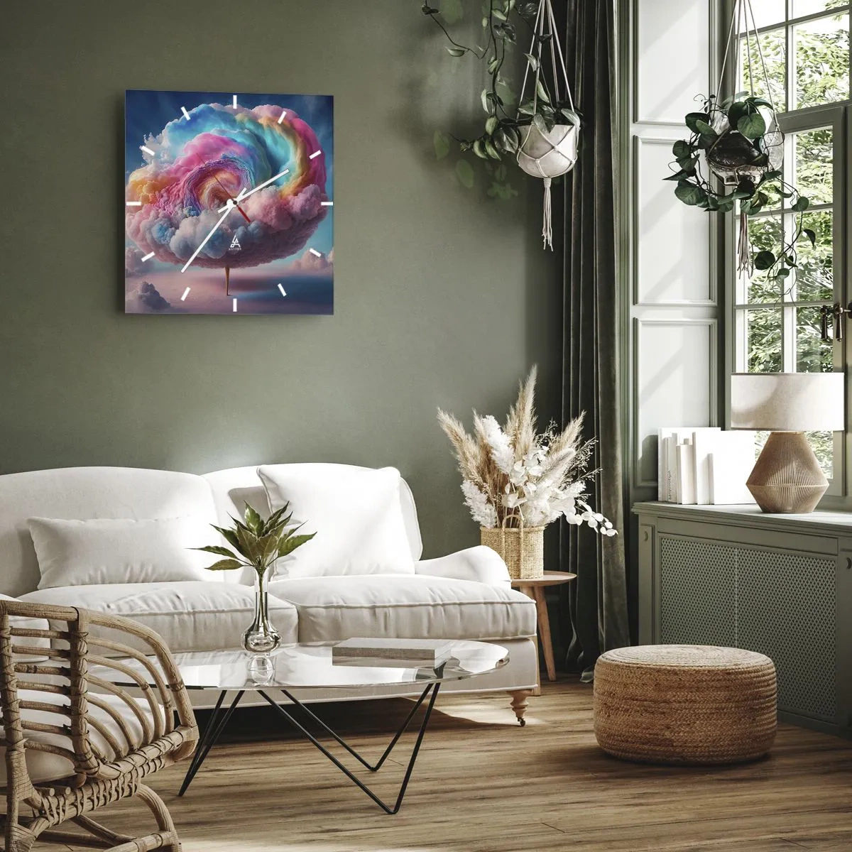 Orologio da parete - Orologio in Vetro - Il sogno del luna park - 40x40 cm