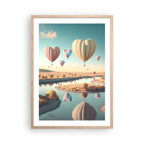 Poster in cornice rovere chiaro - L'amore permette di volare - 50x70 cm