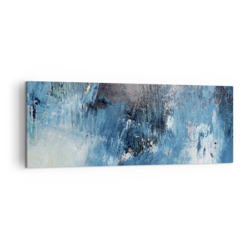 Quadro su tela - Stampe su Tela - Pennellate astratte in tonalità di blu - 140x50cm - Rapsodia blu - Decorazione murale moderna per soggiorno e camera da letto ARTTOR