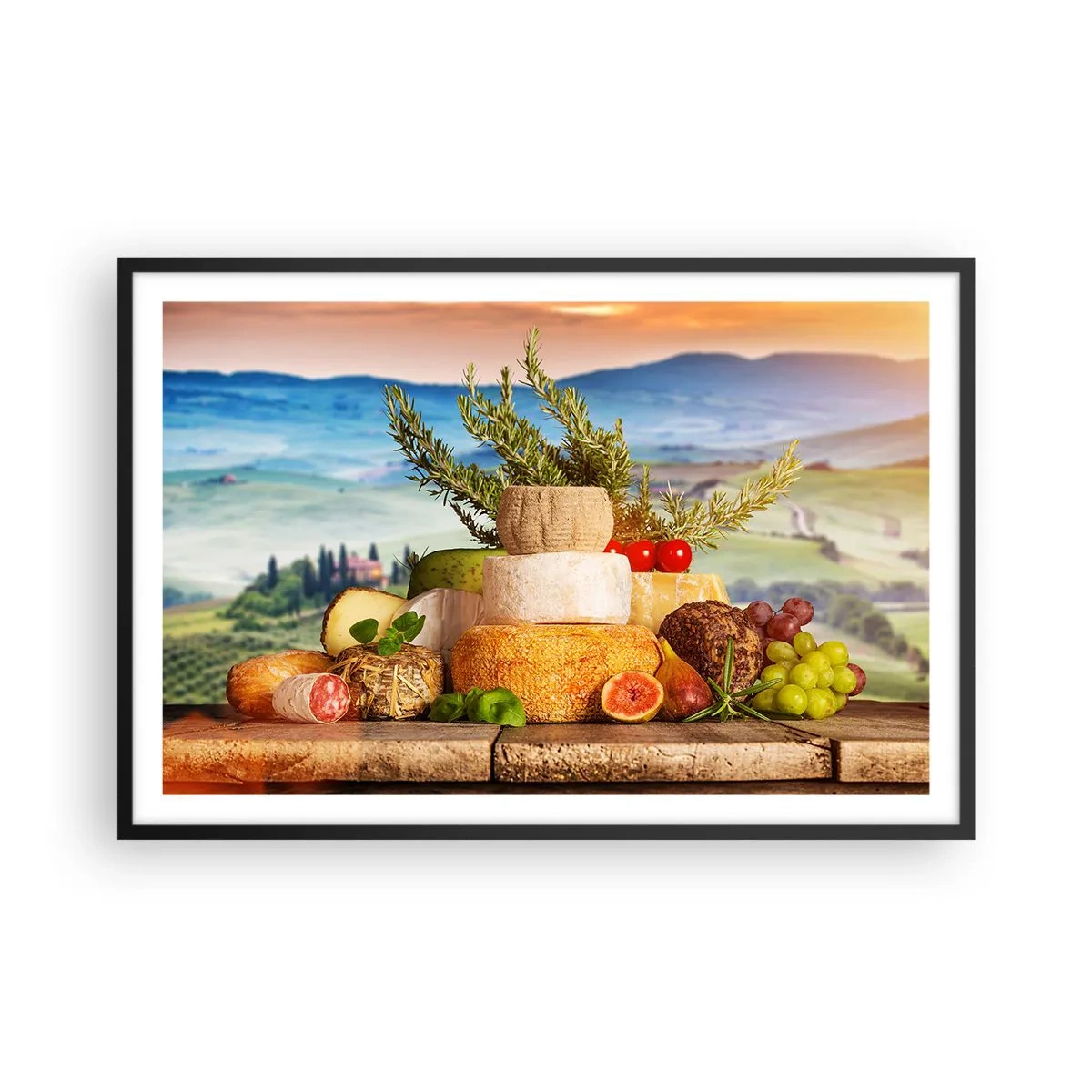 Poster in cornice nera - La gioia italiana della vita - 91x61 cm