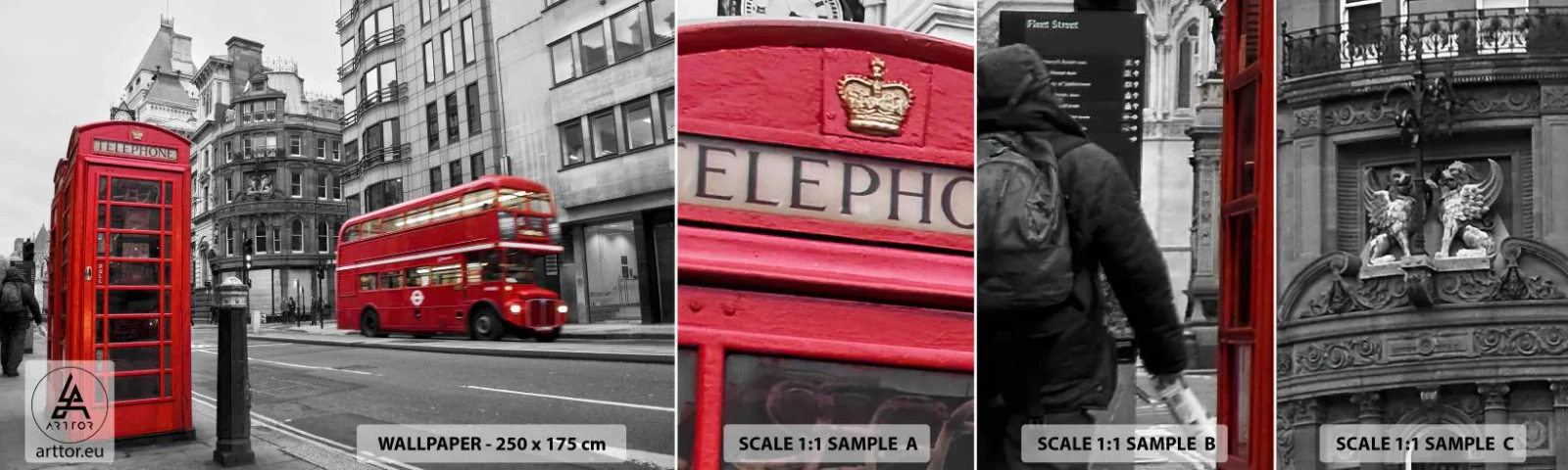 Campione Di Fotomurale Standard Eco - Il più rosso d'Europa - Città, Londra, Architettura - 100x30 cm