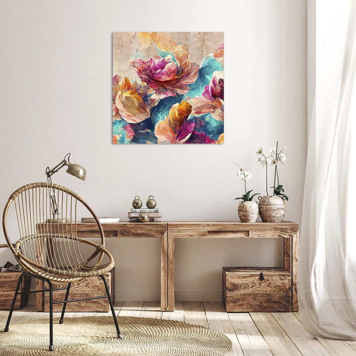 Quadro su tela - Stampe su Tela - Lo splendore colorato del bouquet - 70x70 cm