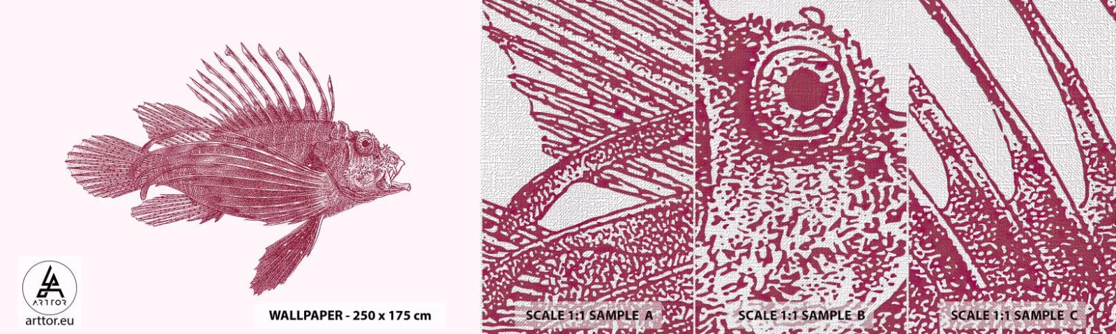 Campione di Fotomurale Premium Canvas - Abitante di mari esotici - Pescare, Pesce leone, Tropicale - 100x30 cm