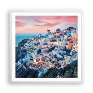 Poster in cornice bianca - La tua grossa vacanza greca - 60x60 cm