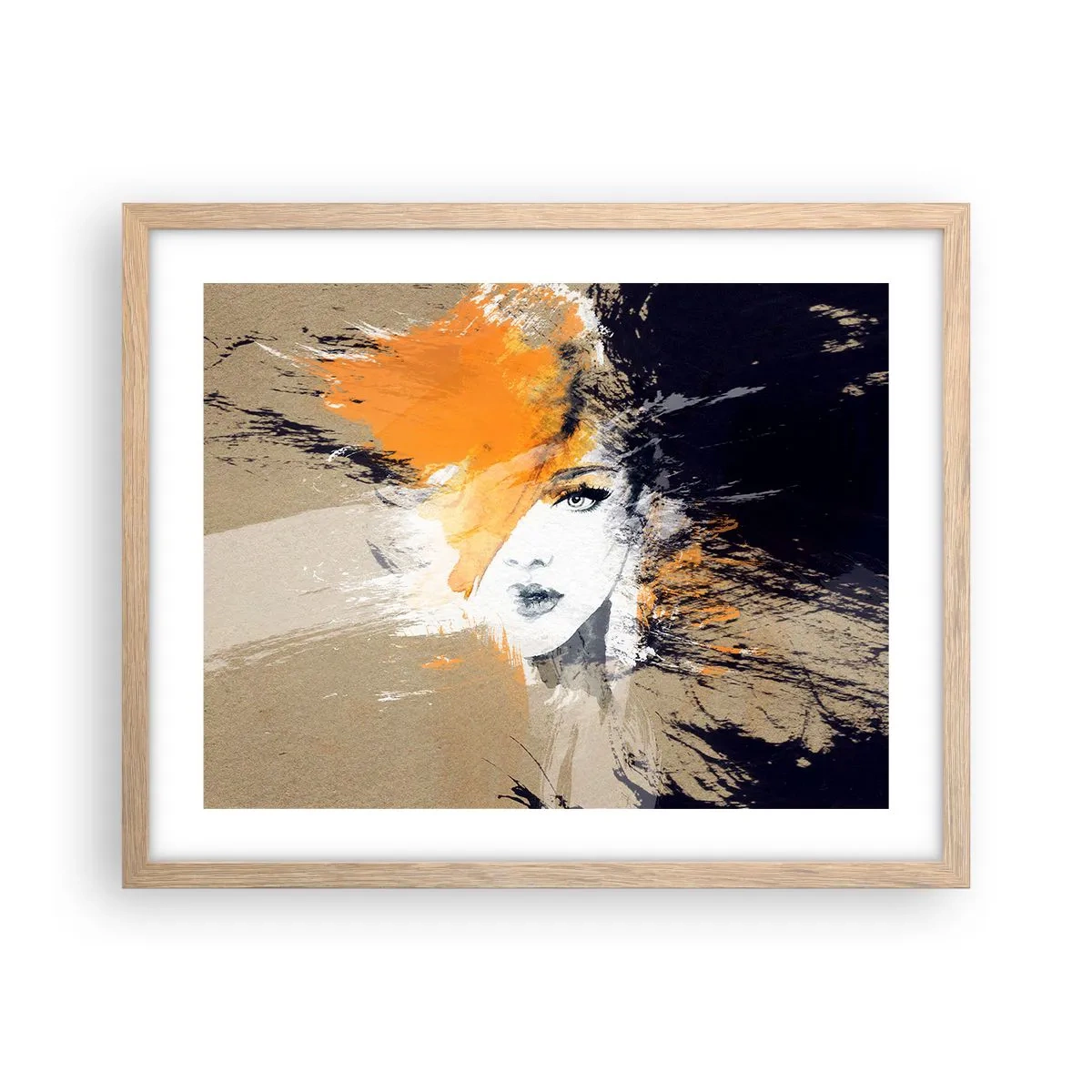 Poster in cornice rovere chiaro - E la luce fu - 50x40 cm