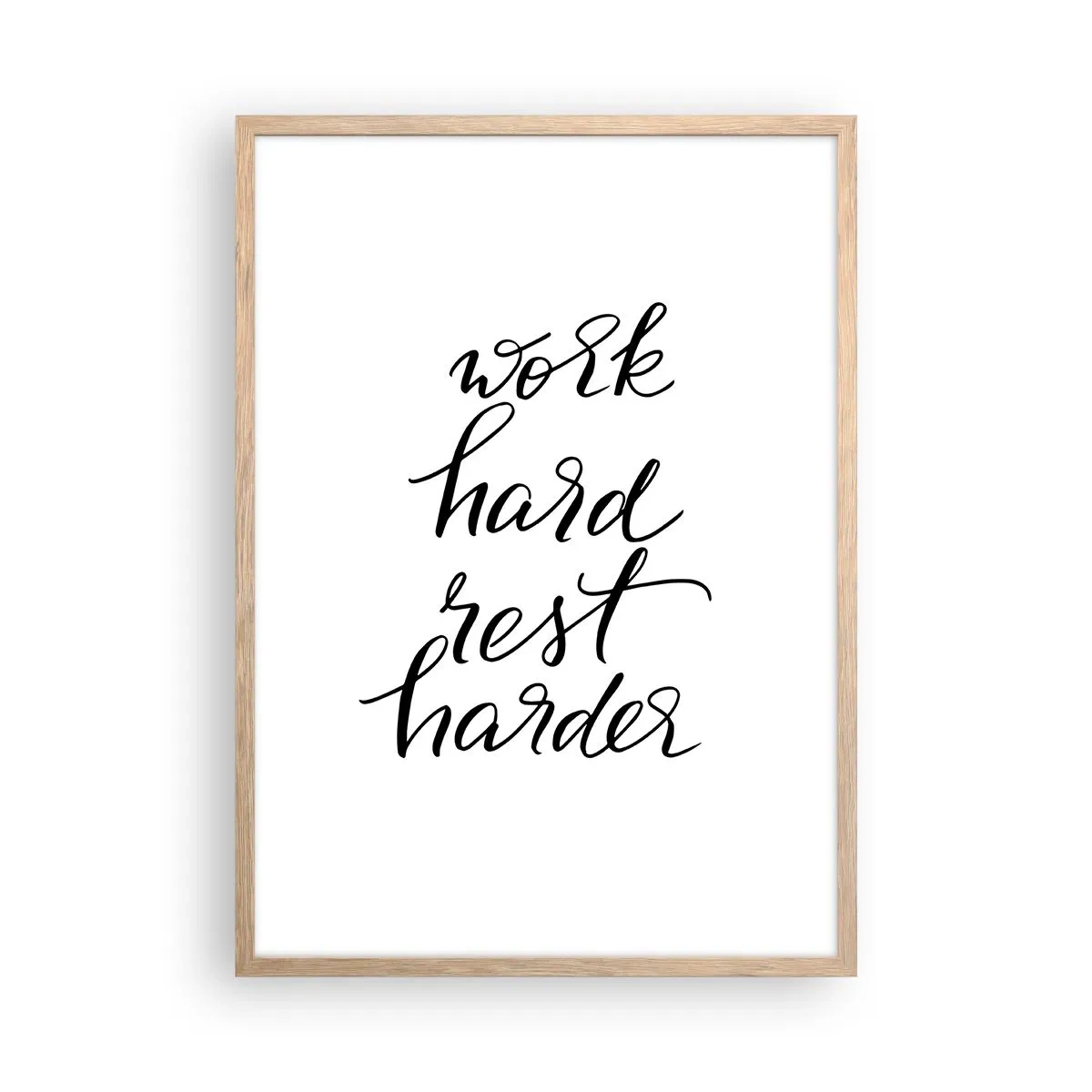 Poster in cornice rovere chiaro - L'equilibrio della vita - 50x70 cm