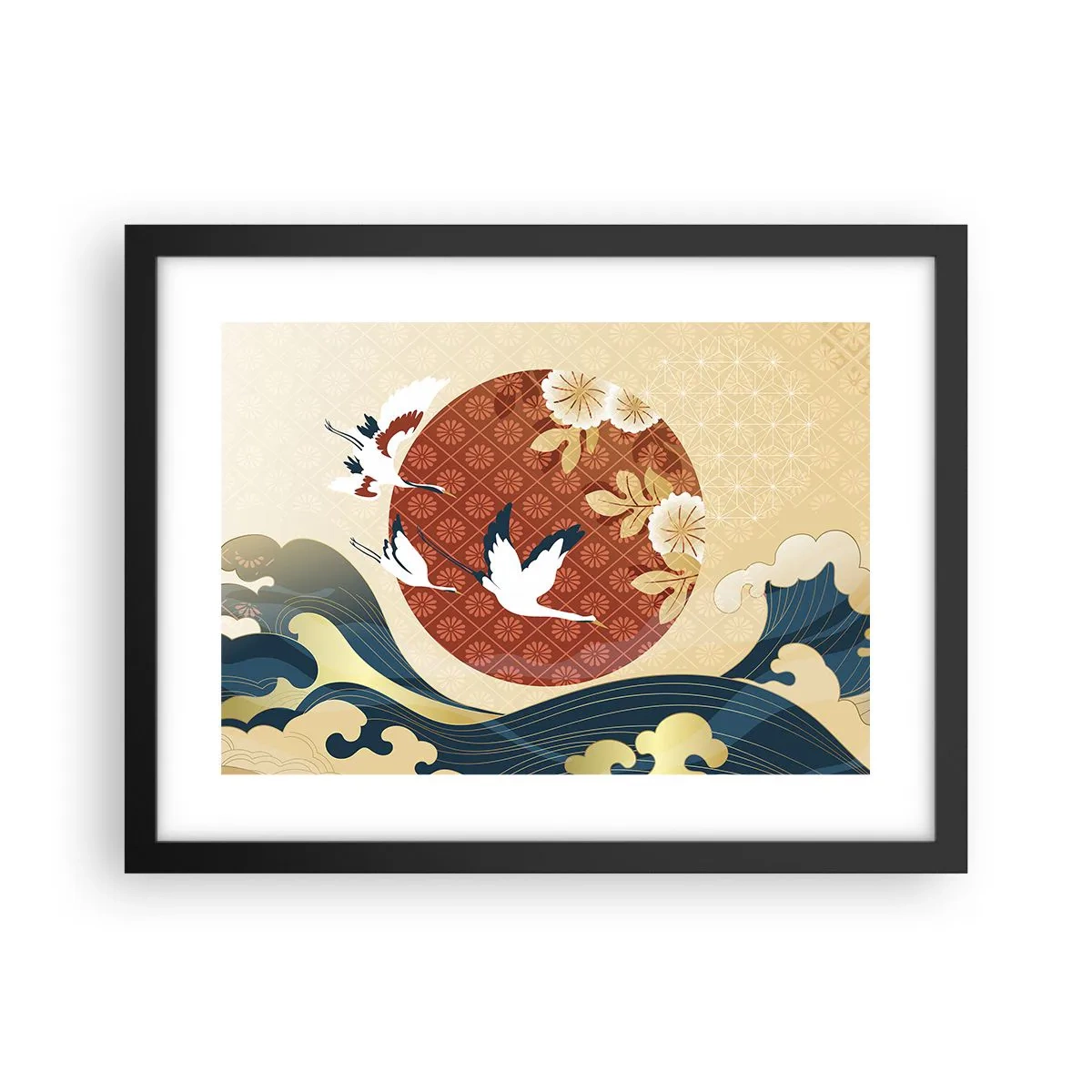 Poster in cornice nera - Favola giapponese - 40x30 cm