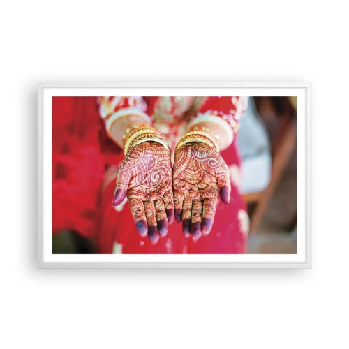 Poster in cornice bianca - Pronta ad afferrare la fortuna - 91x61 cm