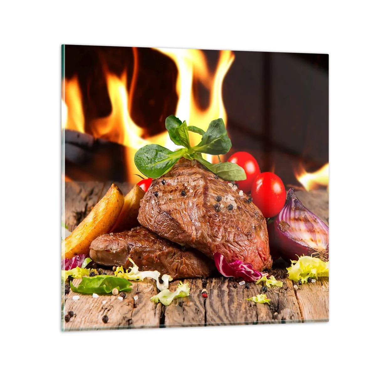 Quadro su vetro - Incantate dal fuoco - 60x60 cm