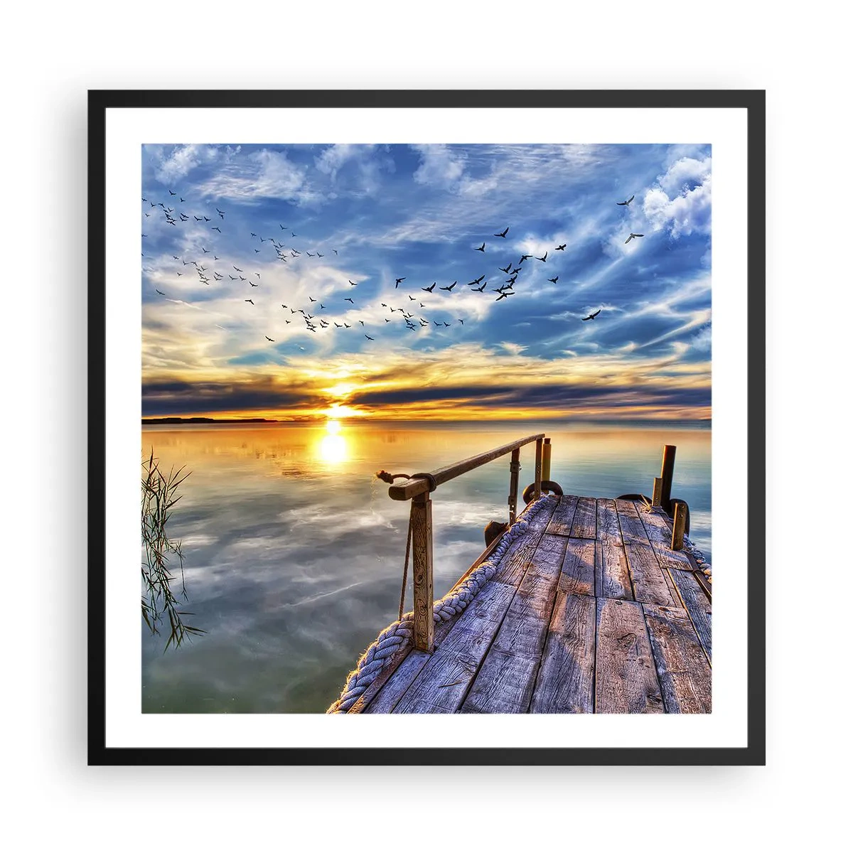 Poster in cornice nera - Il vento è andato a dormire - 60x60 cm