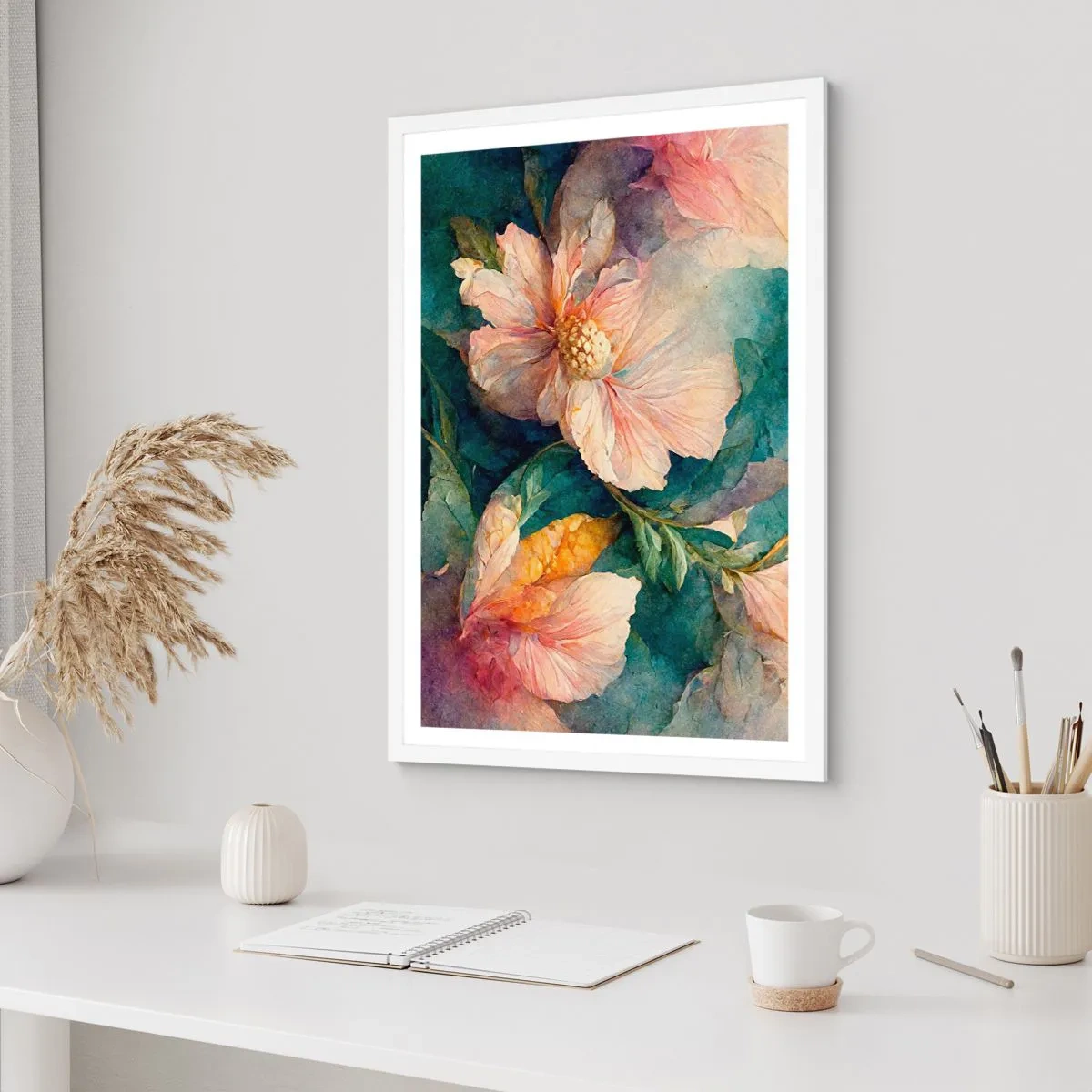 Poster in cornice bianca - Delicatezza pura - 30x40 cm