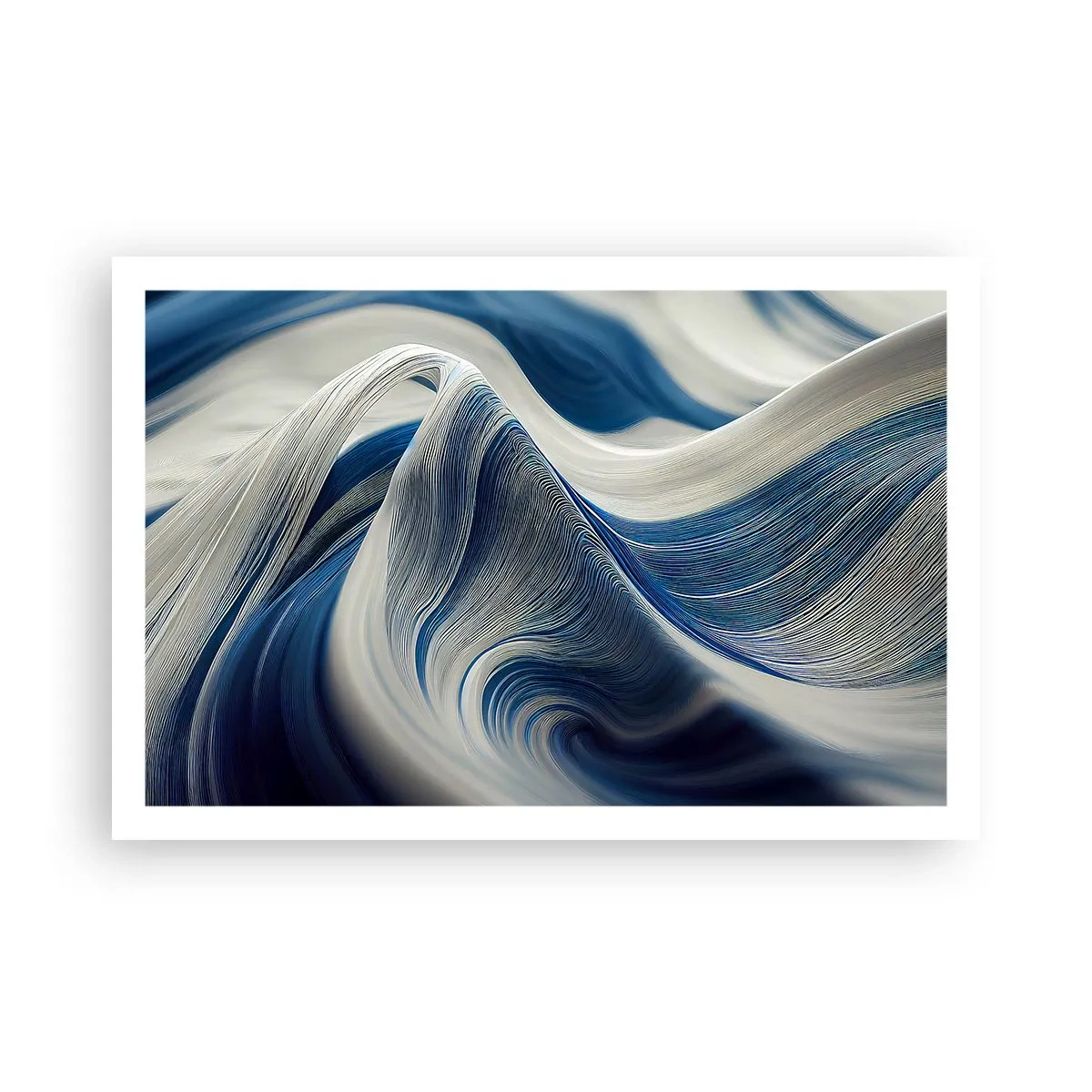 Poster - Fluidità di blu e di bianco - 91x61 cm