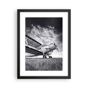 Poster in cornice nera - Giramondo alato  - 30x40 cm