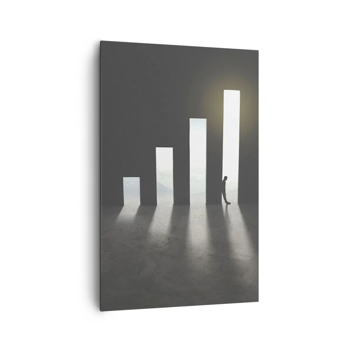 Quadro su tela - Stampe su Tela - Crescita simbolica sotto forma di passaggi illuminati dalla luce - 80x120cm - Successo - impressione - Decorazione murale moderna per soggiorno e camera da letto ARTTOR