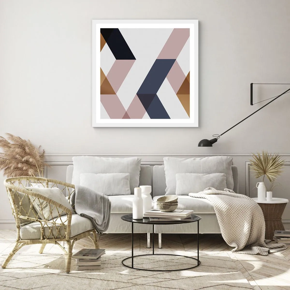 Poster in cornice bianca - Piani e angoli - 30x30 cm