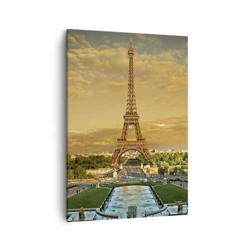 Quadro su tela - Stampe su Tela - La Torre Eiffel a Parigi al tramonto - 50x70cm - La regina di Parigi - Decorazione murale moderna per soggiorno e camera da letto ARTTOR