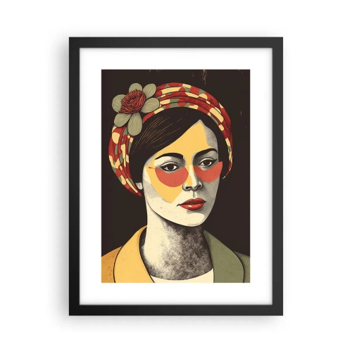 Poster in cornice nera - Dama di corallo - 30x40 cm