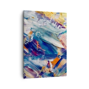 Quadro su tela - Stampe su Tela - Astrazione colorata con texture di pittura acrilica - 50x70cm - La confusione del colore - Decorazione murale moderna per soggiorno e camera da letto ARTTOR